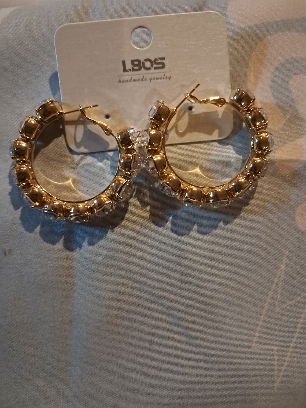 Gold Crystal Hoop Earrings - Women's Jewelry